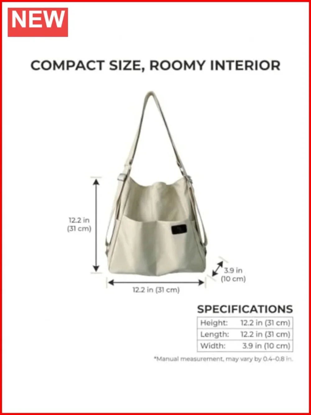Women's 3-Way Convertible Backpack Tote Crossbody, Water-Resistant Lightweight